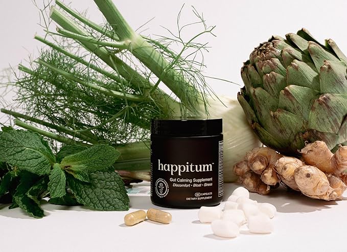 Happitum™: Physician Formulated & Physician Recommended Gut Calming Supplement for Discomfort, Bloating, and Stress