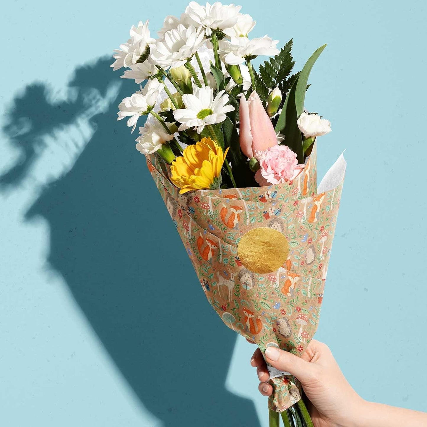 Colors of Rainbow - Fox & Hedgehog - 12 Sheets, 20 inch X 29 inch - Italian Print Tissue Paper for Decoupage Gift Basket Gift Bag Party Crafts (Fox & Hedgehog)