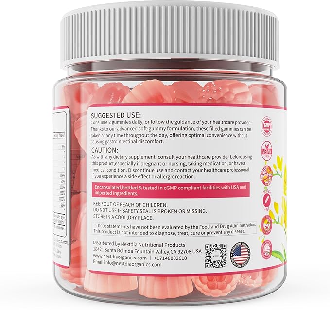 Inositol Gummies Supplement with Evening Primrose Oil for Women - 40:1 Ratio Myo-Inositol 2000mg & D-Chiro Inositol 50mg with VIT D3 B12 & Zinc, Sugar-Free for Natural Balance, Vegan (120ct)