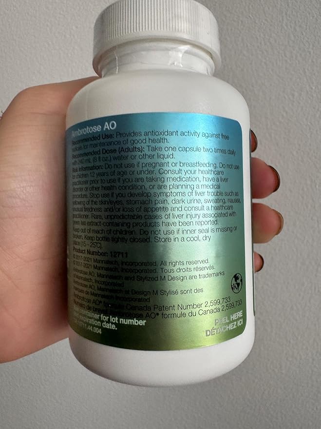 Mannatech Ambrotose AO 60 Capsules Loaded w/ Vitamin C and Vitamin E. Helps Body Against Free Radicals. Gluten-Free, Dairy-Free & Vegetarian-Friendly Immune Support Supplement