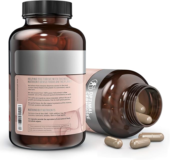 Grass Fed Beef Liver Capsules, Freeze Dried in Convenient Pills, 180 Capsules, Desiccated Supplement