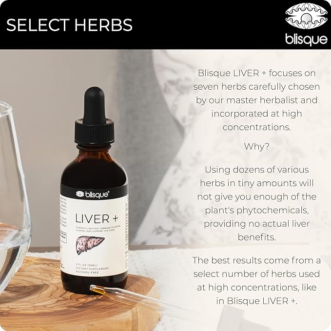 Blisque – Liver Complex Supplement to Detox, Cleanse, and Repair The Liver | Doctor-Approved | Natural Ingredients | Milk Thistle and Dandelion Root | 2 Ounce | 59 Servings