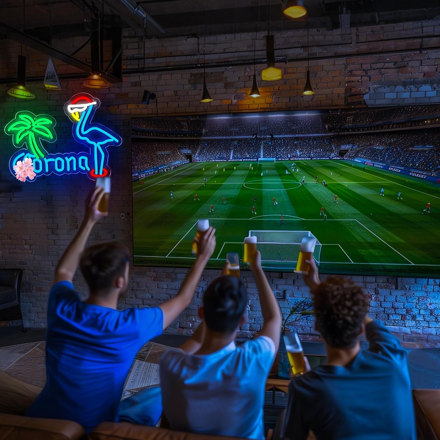 Coron Beer Neon Sign for Wall Decor Bar Signs for Home Bar Lights Beer led Sign for man Bedroom Light Up Palm Tree Wall Decor for Men Birthday Party Coors light Gifts for men Size12.2 * 15.7inches