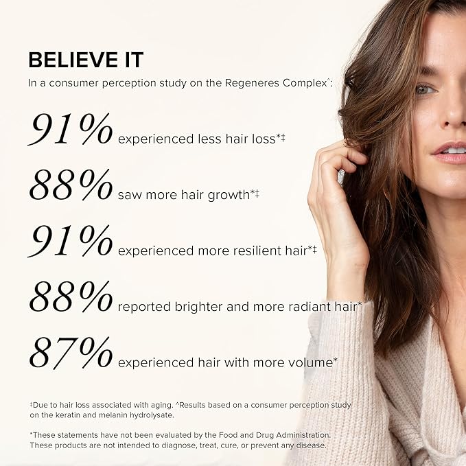 Hair Regeneres Advanced - Reduces Hair Shedding & Breakage - Promote Scalp Health - Stress-Related Hair Loss – Ashwagandha and Marine Collagen, 90 Ct