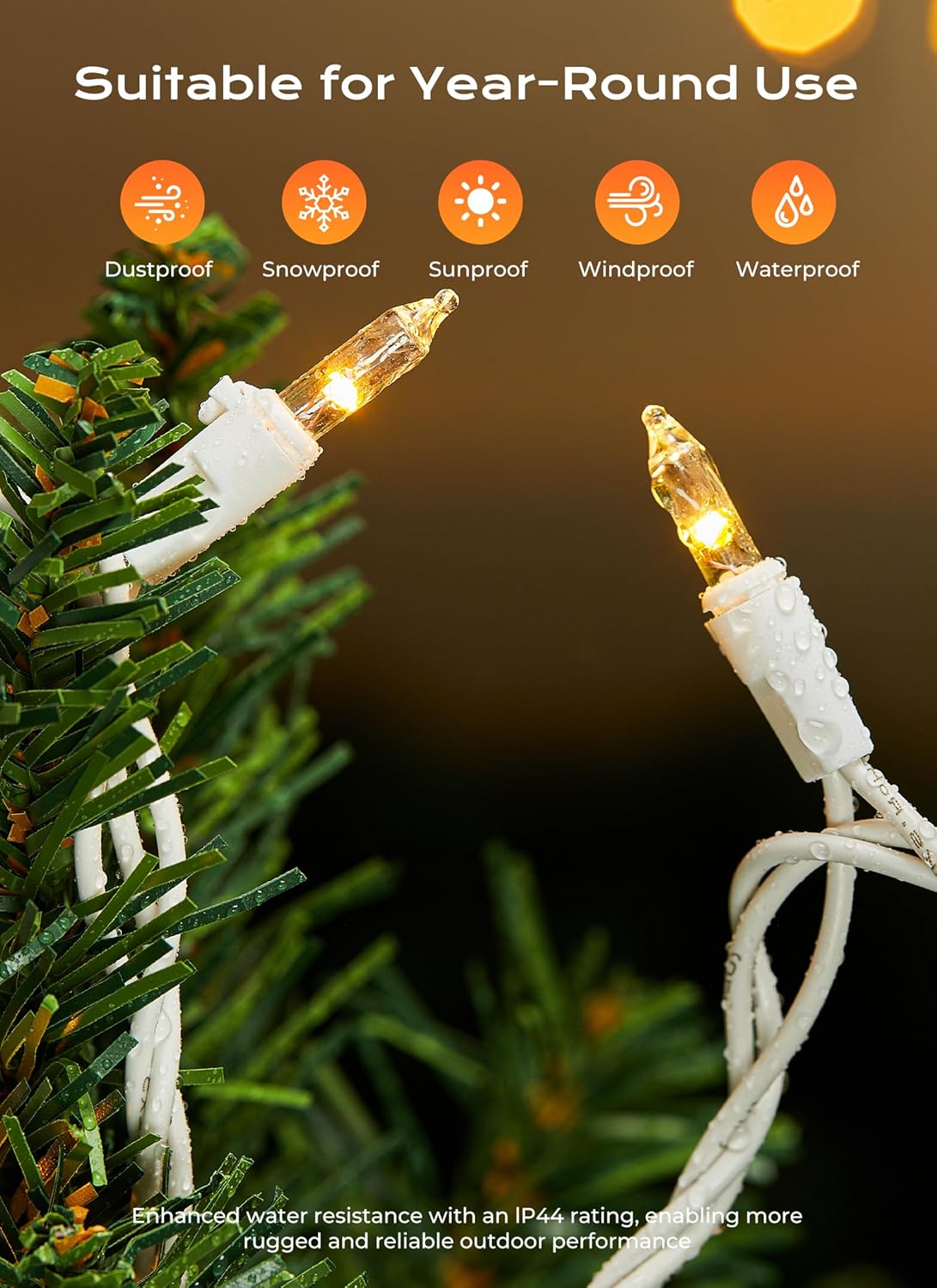 Minetom LED Clear White Christmas String Lights, 100 Count 33 Feet LED Christmas Lights Bulb, Christmas Decorations Indoor, Christma Tree Lights for Indoor Outdoor Xmas Wedding Party Festival