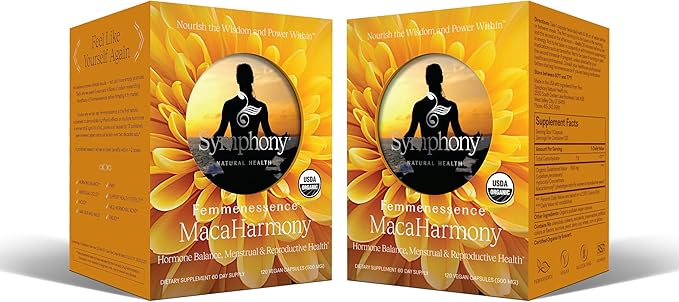Femmenessence® MacaHarmony® – Clinically Studied Hormone Balance Support for Menstrual Health, PMS Relief, Mood, Skin & Fertility (240 Capsules, 120 Day Supply)