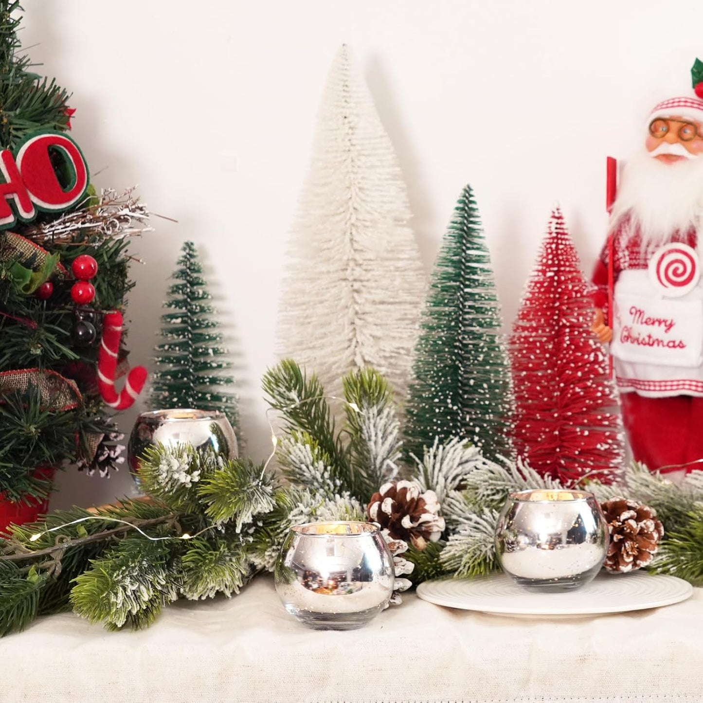 Homemory 12 Pcs Silver Votive Candle Holders, Round Mercury Glass Candle Holder, Tealight Candle Holders for Table Centerpieces, Baby Shower, Anniversary, Wedding, Home Decor, Halloween, Christmas