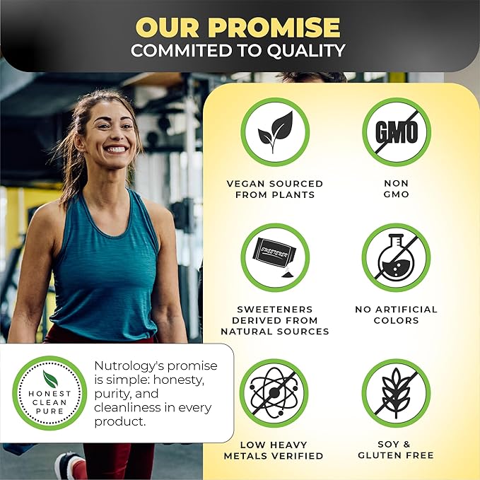 Nutrology BCAA Natural - Plant Based BCAA Powder, Lemonade Flavor, Optimized 2:1:1 Ratio Amino Acids Powder for Pre Workout & Post Workout Recovery, Vegan, Gluten-Free, Non-GMO, 30 Servings