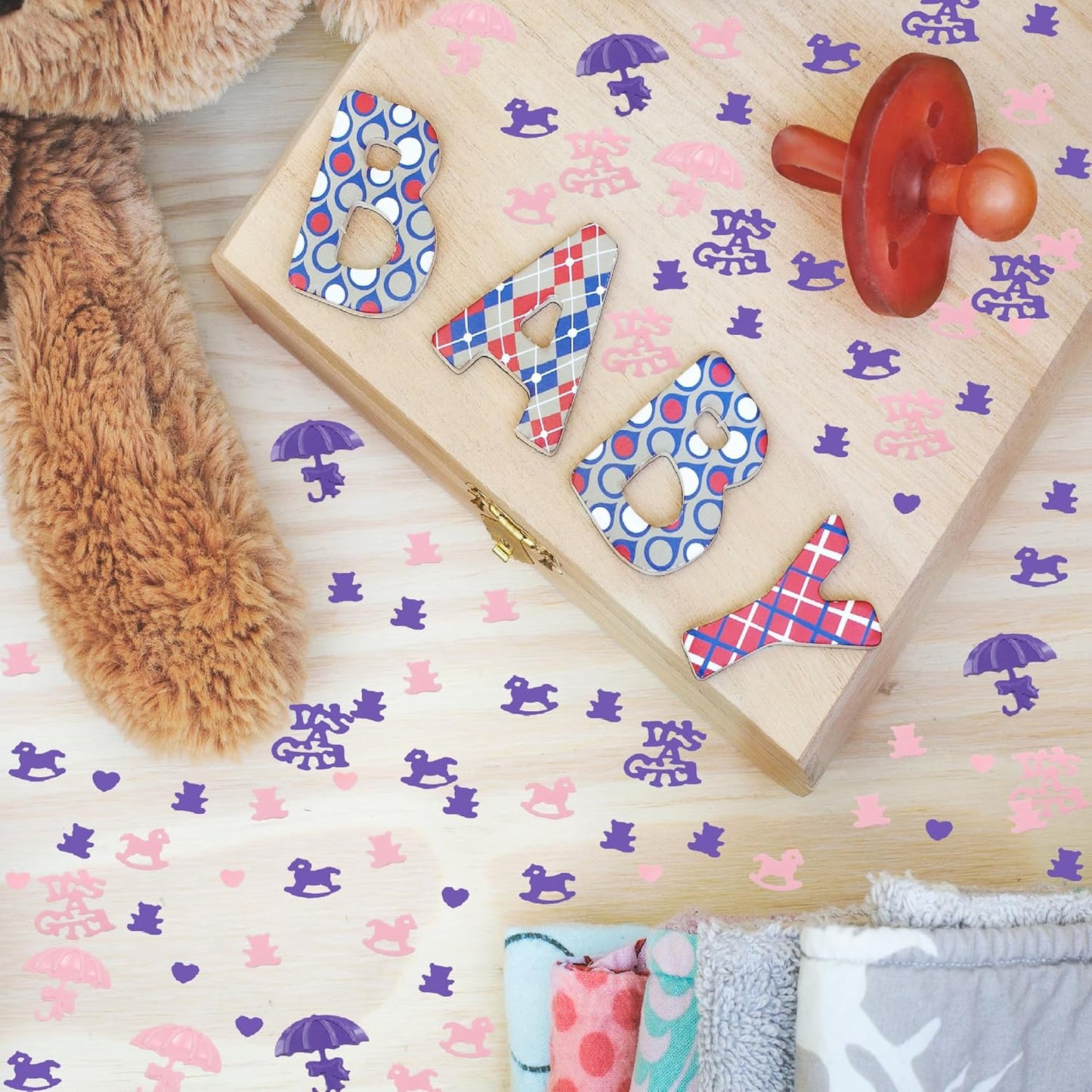 Confetti Girl Sequins Table Confetti Metallic Foil Sprinkles or DIY for Baby Shower Birthday Party Favors(It's A Girl)