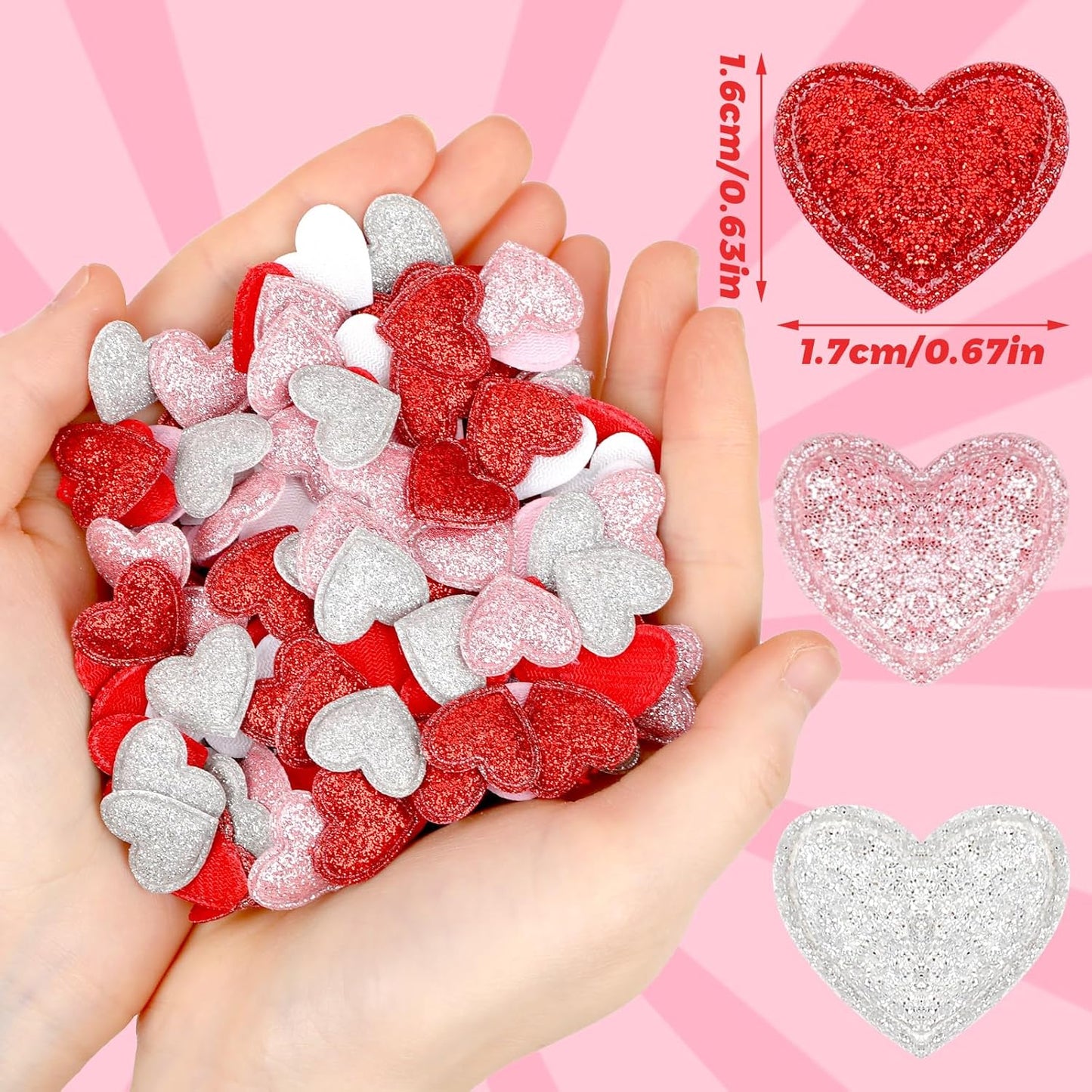 MARFOREVER Valentine's Day Felt Confetti, Glitter Heart Decorations, Foam Hearts, Romantic Shape Balls Sprinkles for Wedding, Valentines, Galentine's Day Supplies