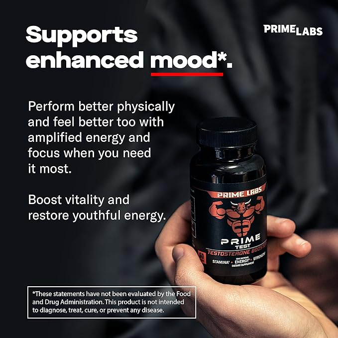 Prime Labs Testosterone Supplement for Men (2-Pack) - Stamina, Endurance, Energy, & Strength - Men's Testosterone Booster & Workout Supplement - 120 Caplets