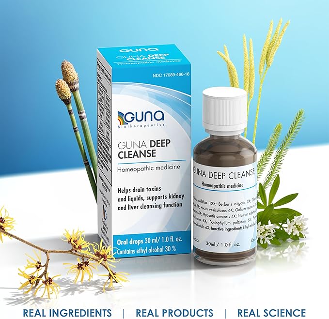 Guna Deep Cleanse Homeopathic All Natural Systemic Body Cleansing, Toxin Release, Liver and Kidney Support and Detoxification - 1 Ounce