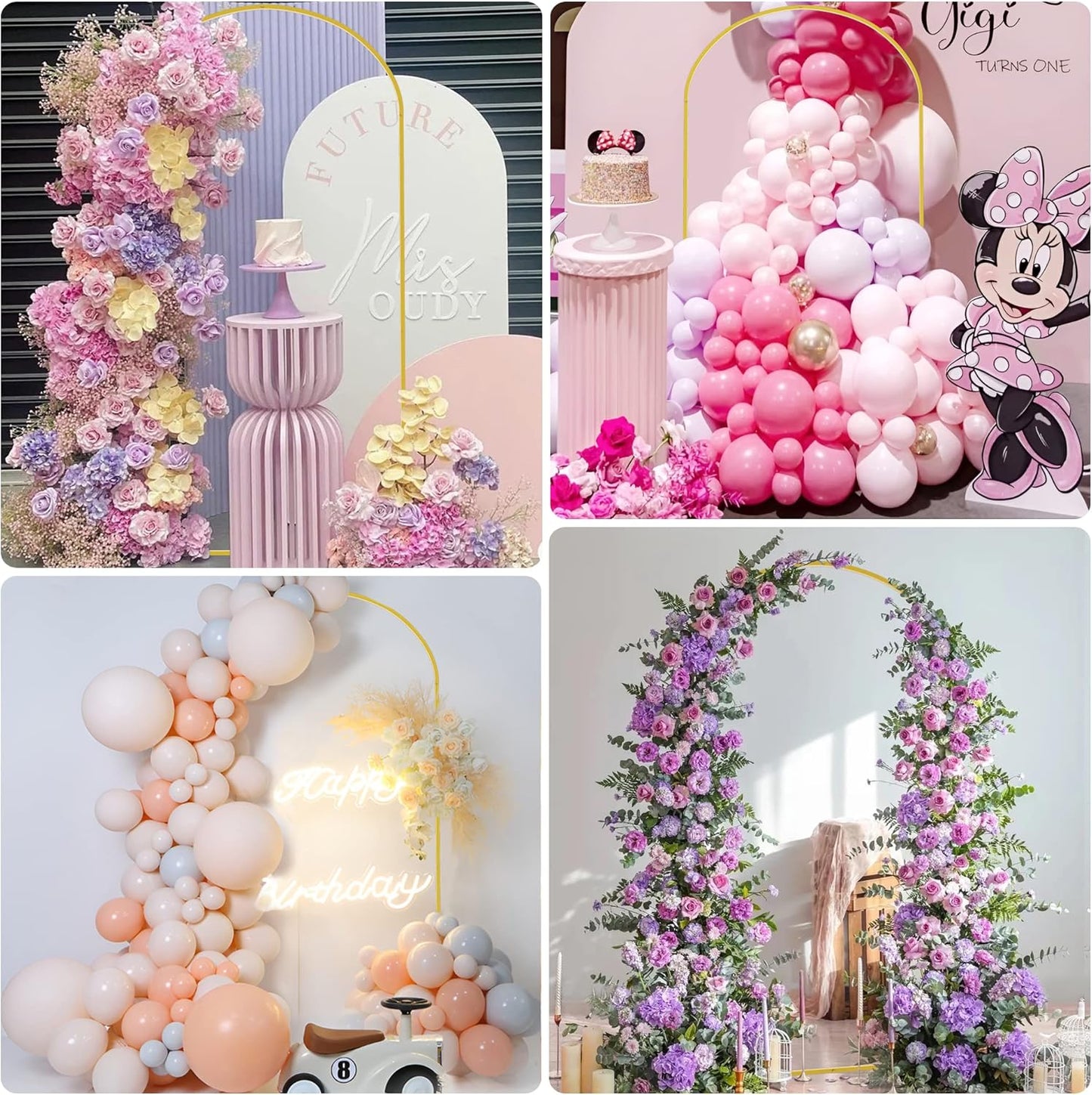 Wokceer 6.6 FT Wedding Backdrop Arch Stand and Arch Cover Metal Arch Stand with Arch Stand Cover for Birthday Party Wedding Ceremony Bridal Baby Shower Event Decor