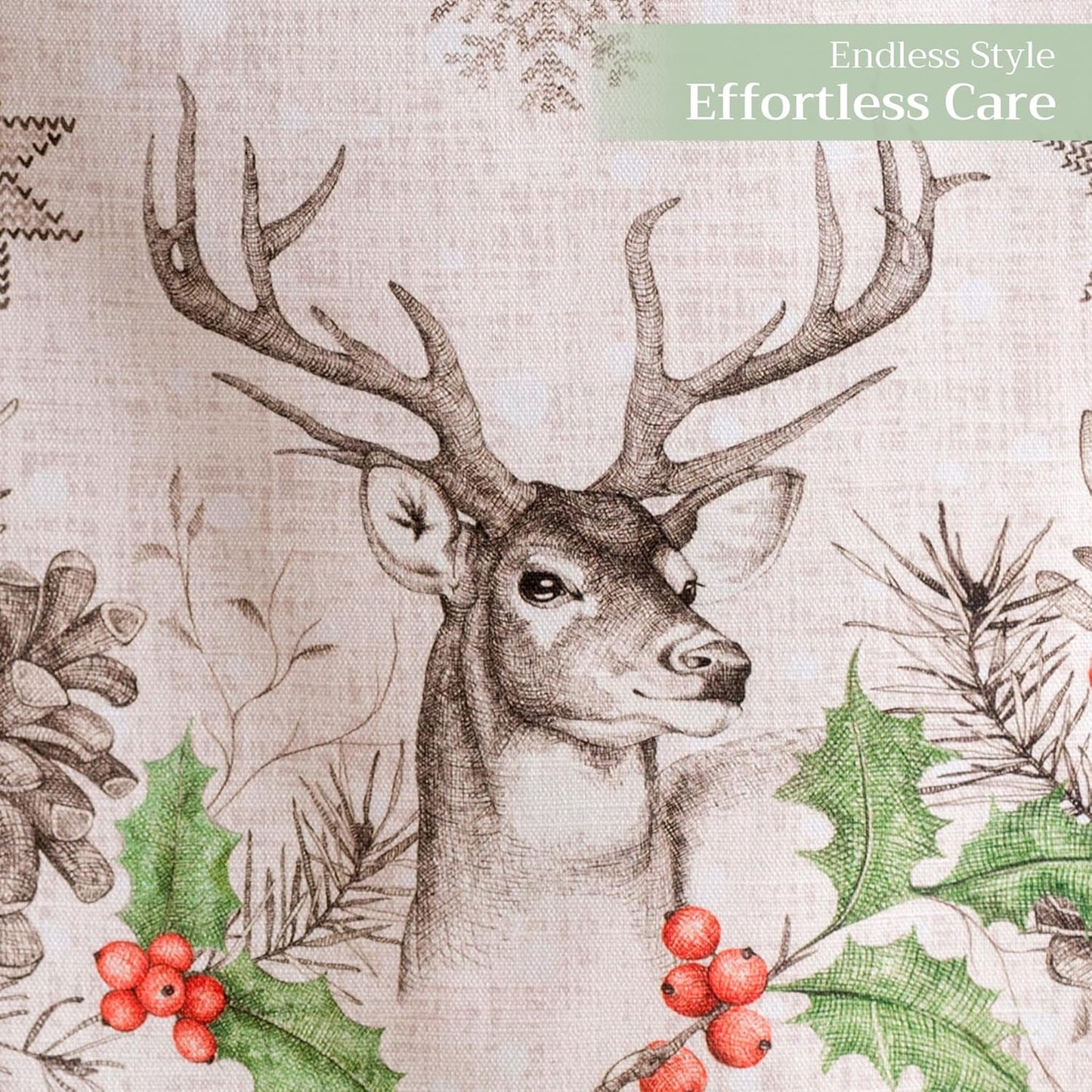 Maison d' Hermine Table Runner 100% Cotton Double Layer Table Runners 72 inches Long for Thanksgiving Christmas Decorations Home Kitchen Dining Party Wedding (Christmas Dew, 14.5" x 72")