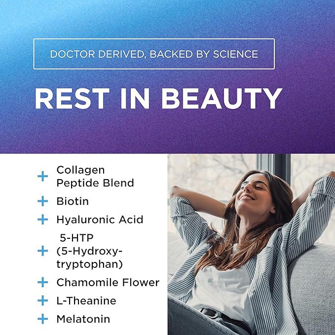 DR. EMIL NUTRITION Collagen Peptides Powder Plus Sleep Support - Collagen Powder for Women with 5-HTP, Melatonin & L-Theanine - Collagen Supplements with Biotin for Hair, Skin & Nails