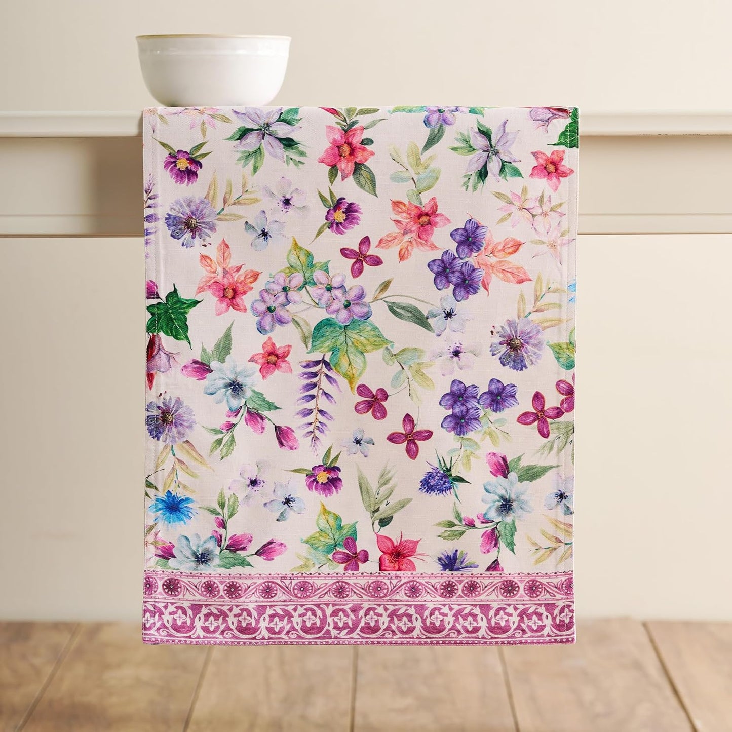 Maison d' Hermine Table Runner 100% Cotton Double Layer Table Runners 72 inches Long Decorative for Home Kitchen Dining Party Baby Shower Wedding Bridal Shower Spring Summer (Chardon, 14.50" x 72")