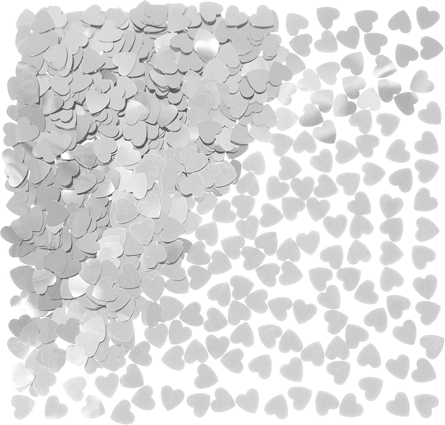 Silver Heart Table Sequins & Metallic Sprinkles - Wedding, Engagement, Anniversary & Baby Shower Decorations, 60g