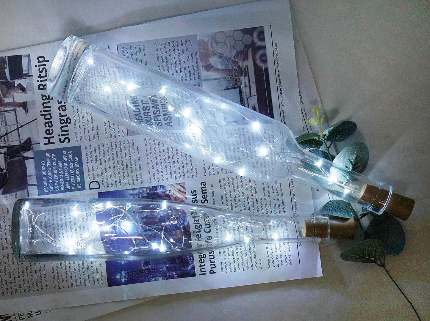 Wine Bottle Lights with Cork, Battery Operated 30 Pack 20 LED Cork Shape Silver Wire Fairy Mini String Lights(No Bottles) for DIY, Party, Decor, Christmas, Halloween,Wedding (30, Cool White)