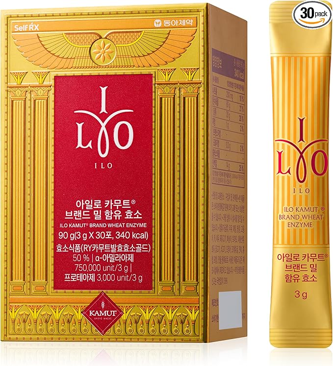 ILO Kamut Enzyme Complex – Digestive Health and Natural Metabolic Activation – Fermented Ancient Grains with Spicy Botanicals, 30 Sticks