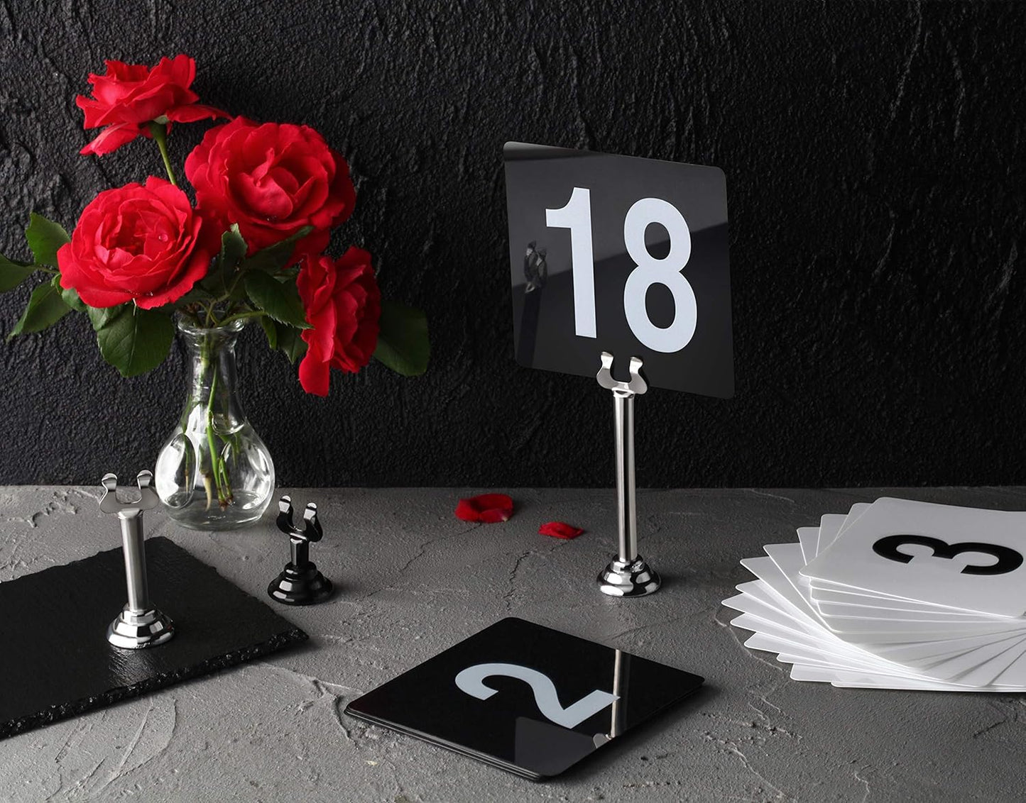 New Star Foodservice 23459 Harp Clip Style, Place Card/Table Number Holder, 3 Inch, Silver, Set of 12, 23442