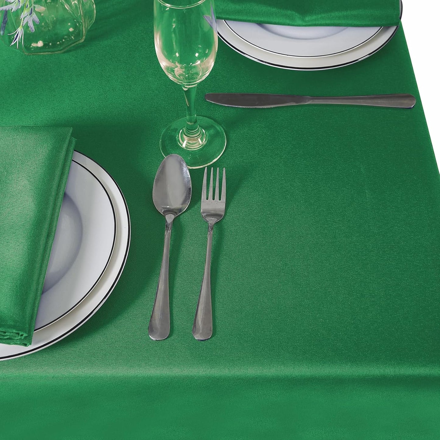 120 inch Round Tablecloth Washable Polyester Table Cloth Decorative Table Cover for Wedding Party Dining Banquet(120 inch,Emerald)