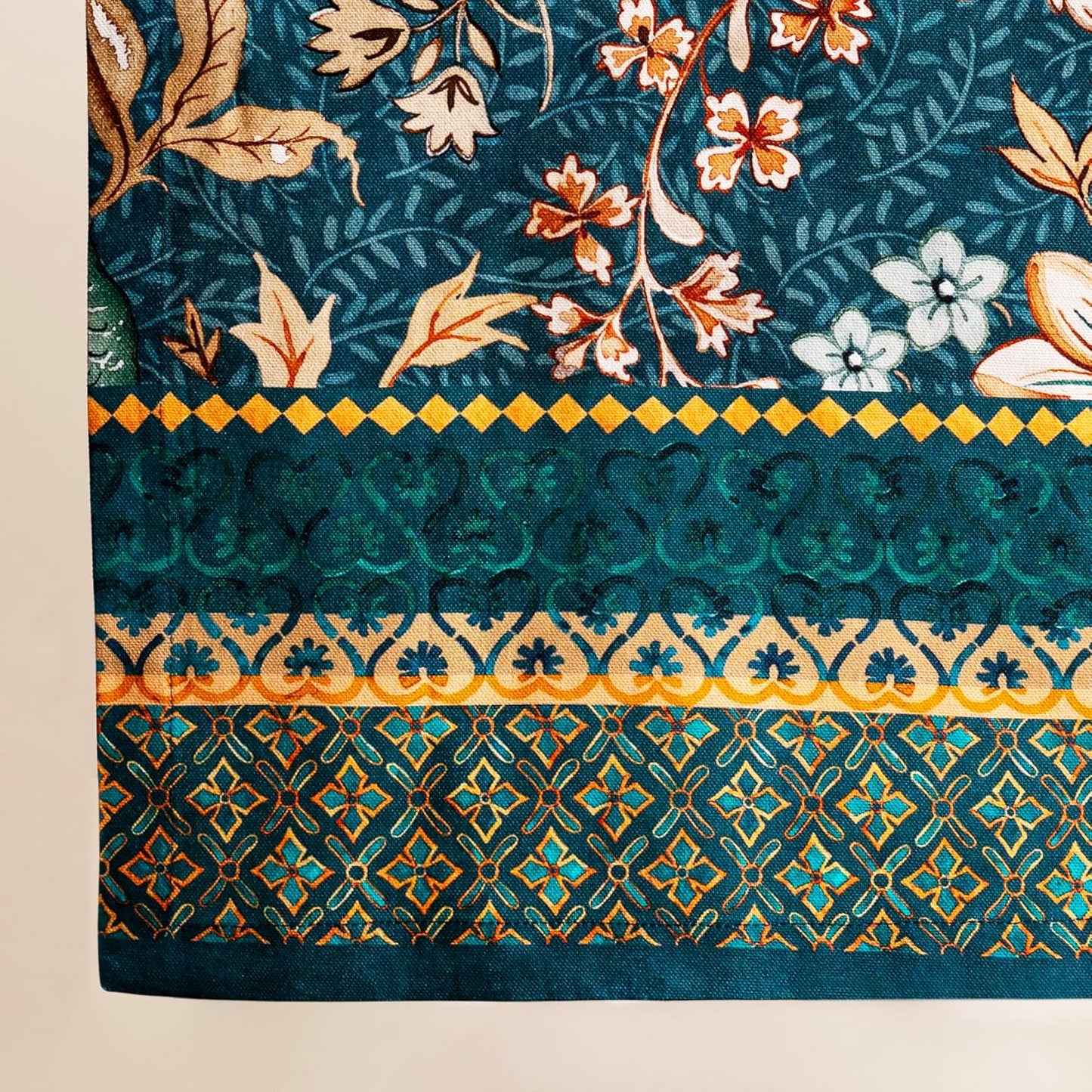 Maison d' Hermine Table Runner 100% Cotton Single Layer Table Runners 108 inches Long for Thanksgiving Christmas Decorations Home Kitchen Dining Party Wedding (Luxury Loft - Dark Teal, 14.5" x 108")