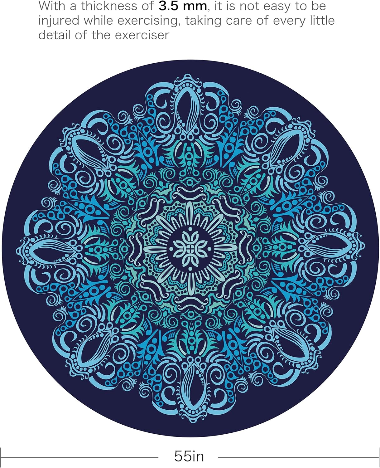 Pilates Mat Round Oversize Yoga Mat Suede Rubber Non-Slip Dia 140cm Exercise Mat Meditation Mat Workout Mat for Home Outdoor