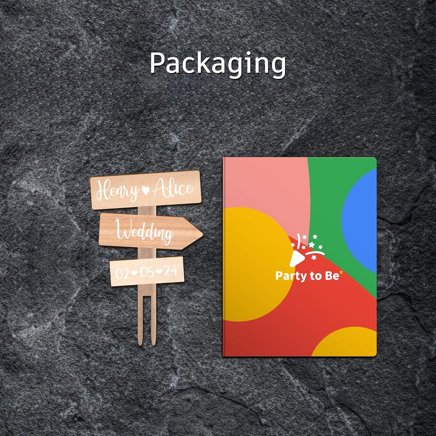 Personalized Rustic Wedding Cake Topper in Wood Custom Bride & Groom Names Initials Wedding Date Cake Decoration (Maple Texture)