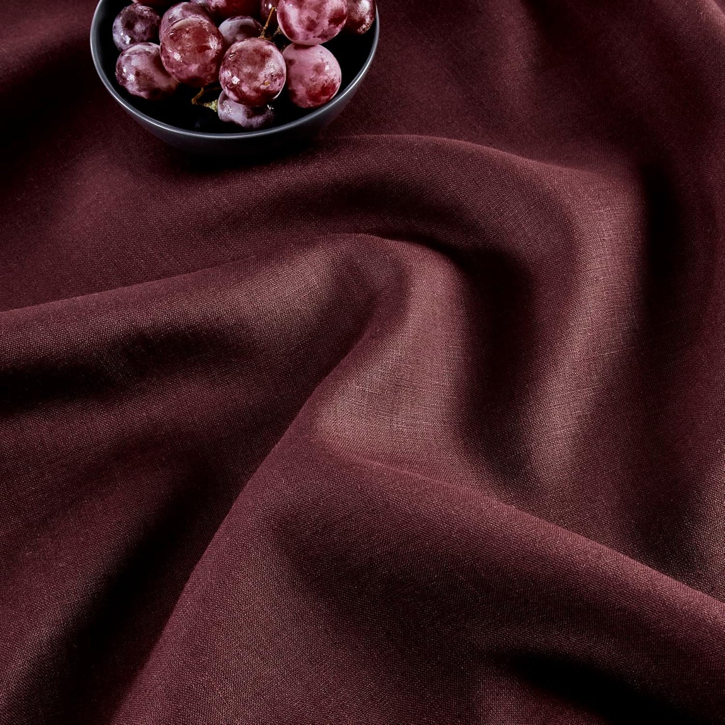 Solino Home Linen Table Runner 36 Inches - 100% Pure Linen Burgundy Hemstitch Table Runner 14 x 36 Inch Ideal for Dresser and Coffee Tables - Fall, Autumn, Thanksgiving, Holiday - Classic Hemstitch