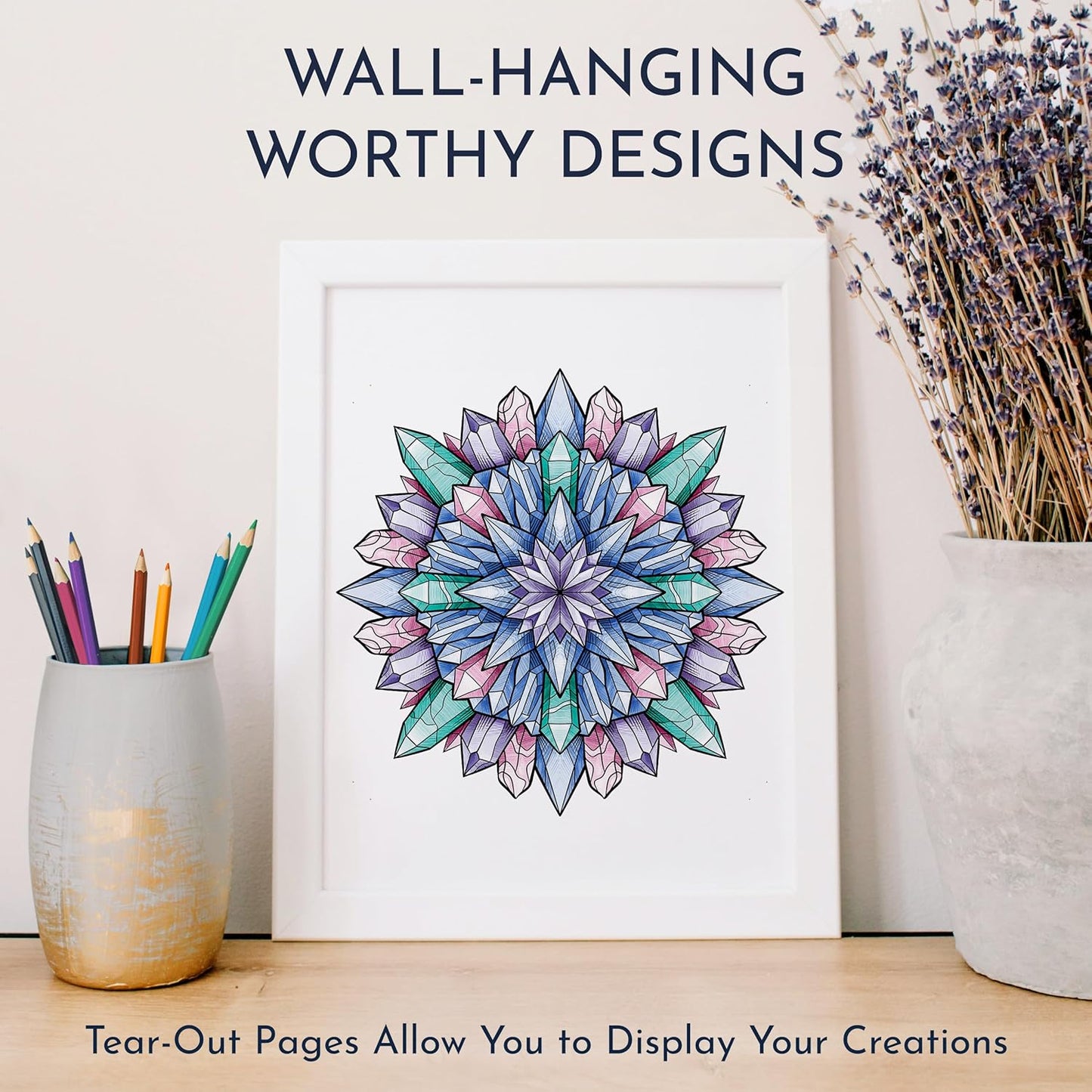 RYVE Mandala Coloring Book for Adults - 50 Unique Mandalas for Relaxation & Stress Relief - Spiral Coloring Book for Adults, Relax and Mindfulness Gifts for Women and Men, Spiral Bound