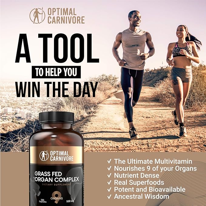 Beef Organ Supplement, Grass Fed Beef Organs for Men & Women, 9 Organ Complex - Liver, Brain, Thymus, Lung, Gallbladder