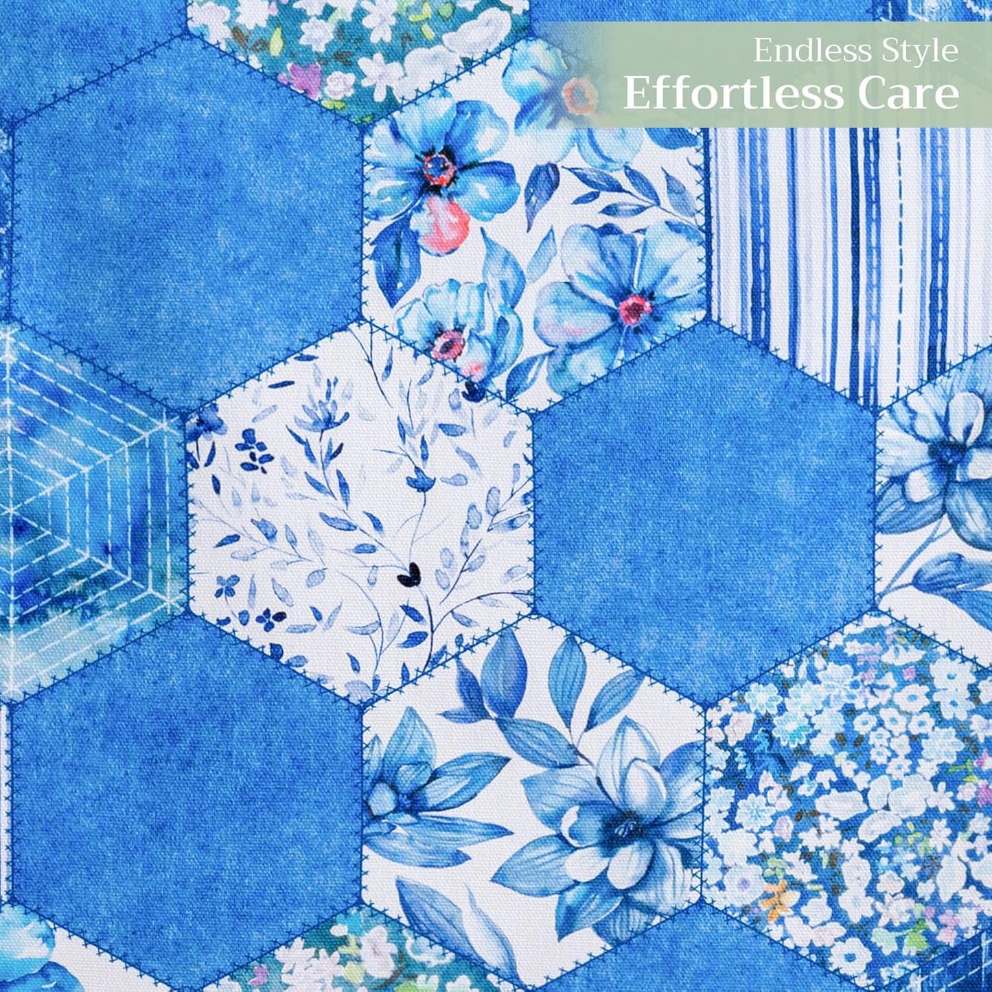 Maison d' Hermine Table Runner 100% Cotton Single Layer Table Runners 72 inches Long Decorative for Home Kitchen Dining Party Wedding Bridal Shower Spring Summer (Summer Blues, 14.50" x 72")