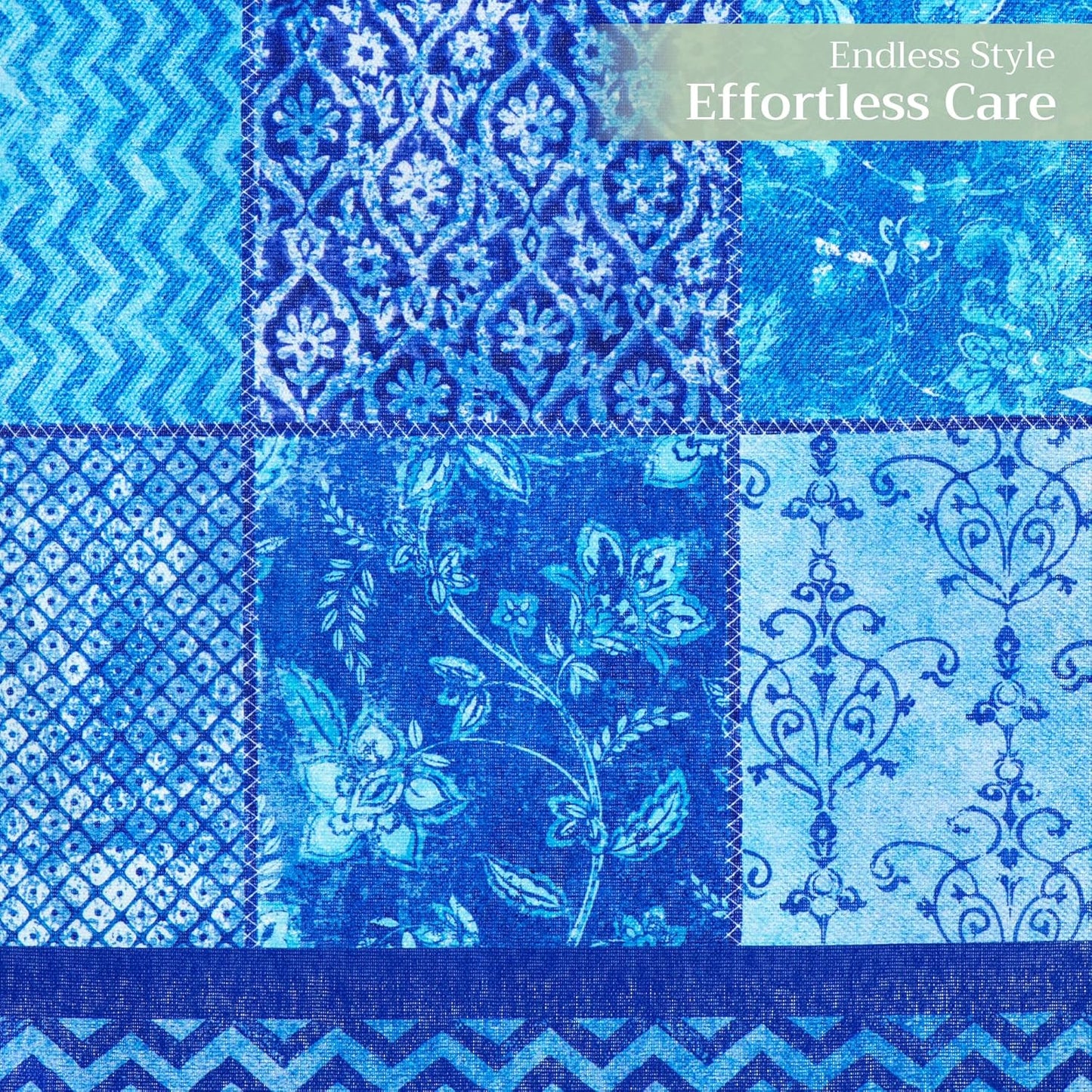 Maison d' Hermine Table Runner 100% Cotton Double Layer Table Runners 108 inches Long Decorative for Home Kitchen Dining Party Wedding Bridal Shower Spring Summer (Indigo Love, 14.50" x 108")