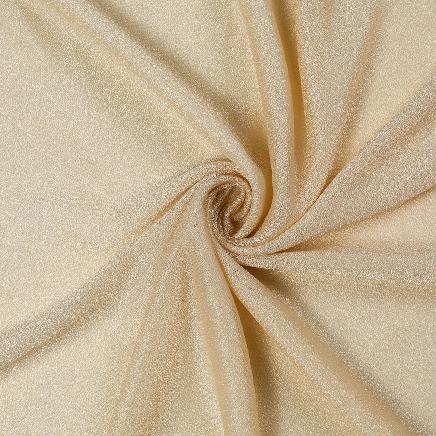 VDS Pack of 1 Panel (30 Inch X 20 Feet) Wedding Arch Draping Fabric Sheer Chiffon Fabric Drapery for Wedding Ceremony Reception Swag Backdrop Canopy Chuppah ARBO Altars Decoration (Champagne)