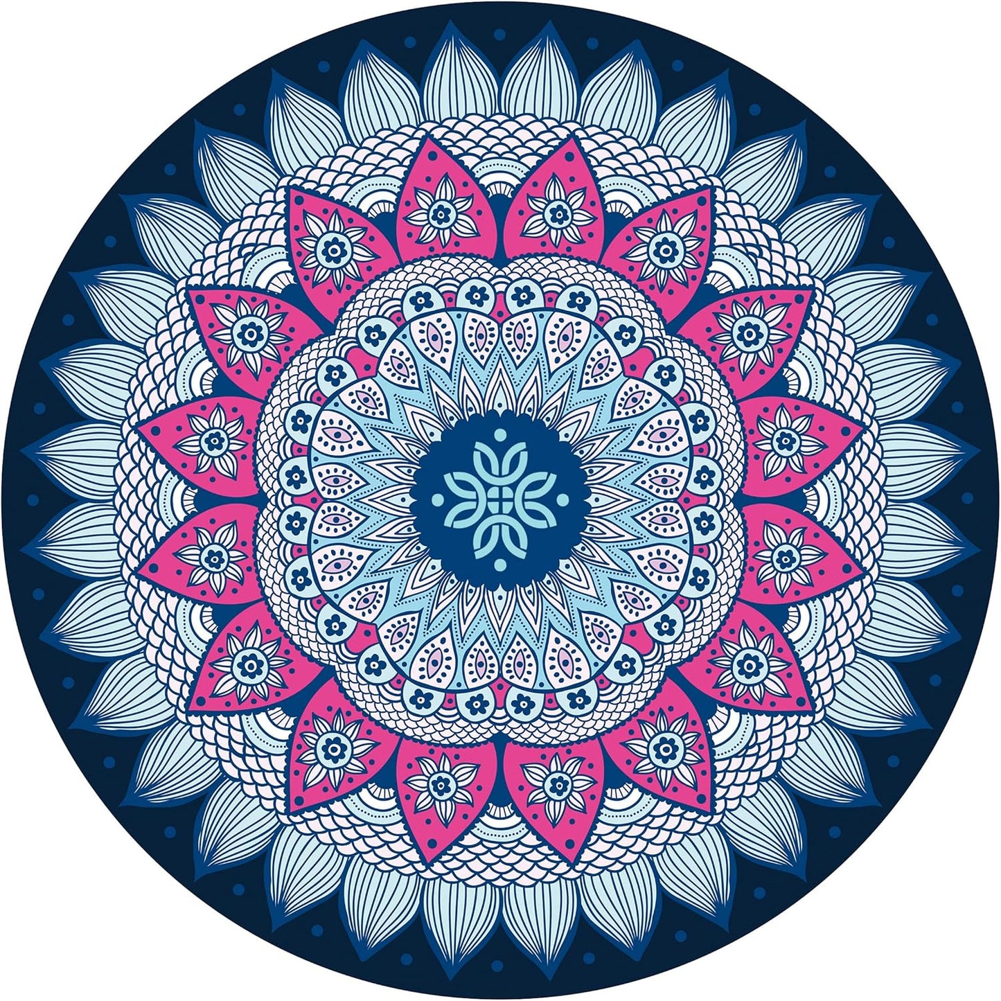 Pilates Mat Round Oversize Yoga Mat Suede Rubber Non-Slip Dia 140cm Exercise Mat Meditation Mat Workout Mat for Home Outdoor