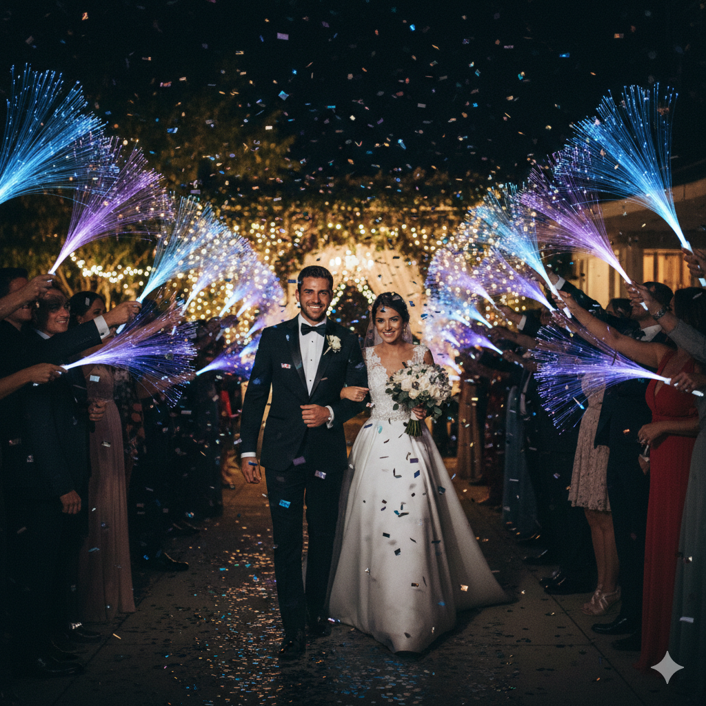 Magical Wedding Grand Exits: Why LED Fiber Optic Wands are the New Must-Have