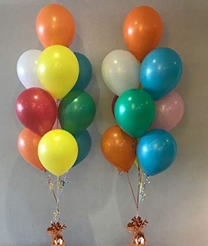 ROYALHOUSE Metallic Plastic Wrapped Balloon Weights for Party Decorations, 12 Pcs (Orange)