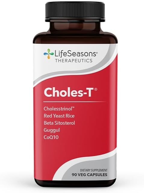 LifeSeasons Choles-T - Cholesterol Support Supplement - Supports Healthy Cholesterol Levels & Enhances Liver Function - Red Yeast Rice, CoQ10, Guggul & Phytosterols - 90 Capsules / 30-Day Supply