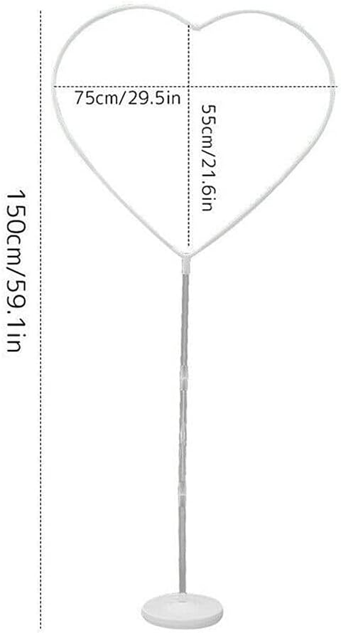 Balloon Column Heart Shape Arch Set with Stand Base and Balloon Sticks, Balloon Arch Frame Column Holder Decoration for Birthday/Wedding/Baby Shower Party