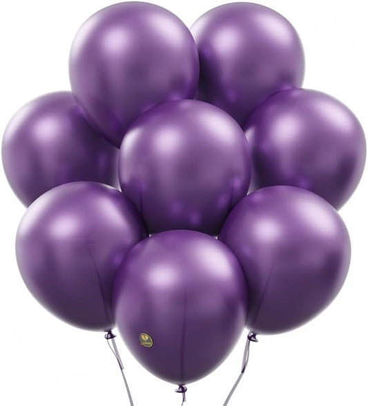 AFTERLOON® Biodegradable Balloons 50 pcs Pearlized Purple 10 Inch, Pearlescent Thickened Extra Strong Latex Helium Float, for Baby Shower Gender Reveal Garland Arch Wedding Birthday Party Decorations