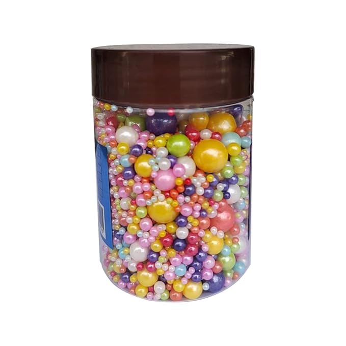 Edible Pearl Sugar Sprinkles Multicolor Candy Mixing Size Baking Edible Cake Decorations Cupcake Toppers Cookie Decorating Celebrations Wedding Valentines Easter Halloween Christmas Supplies 120g/ 4.23oz