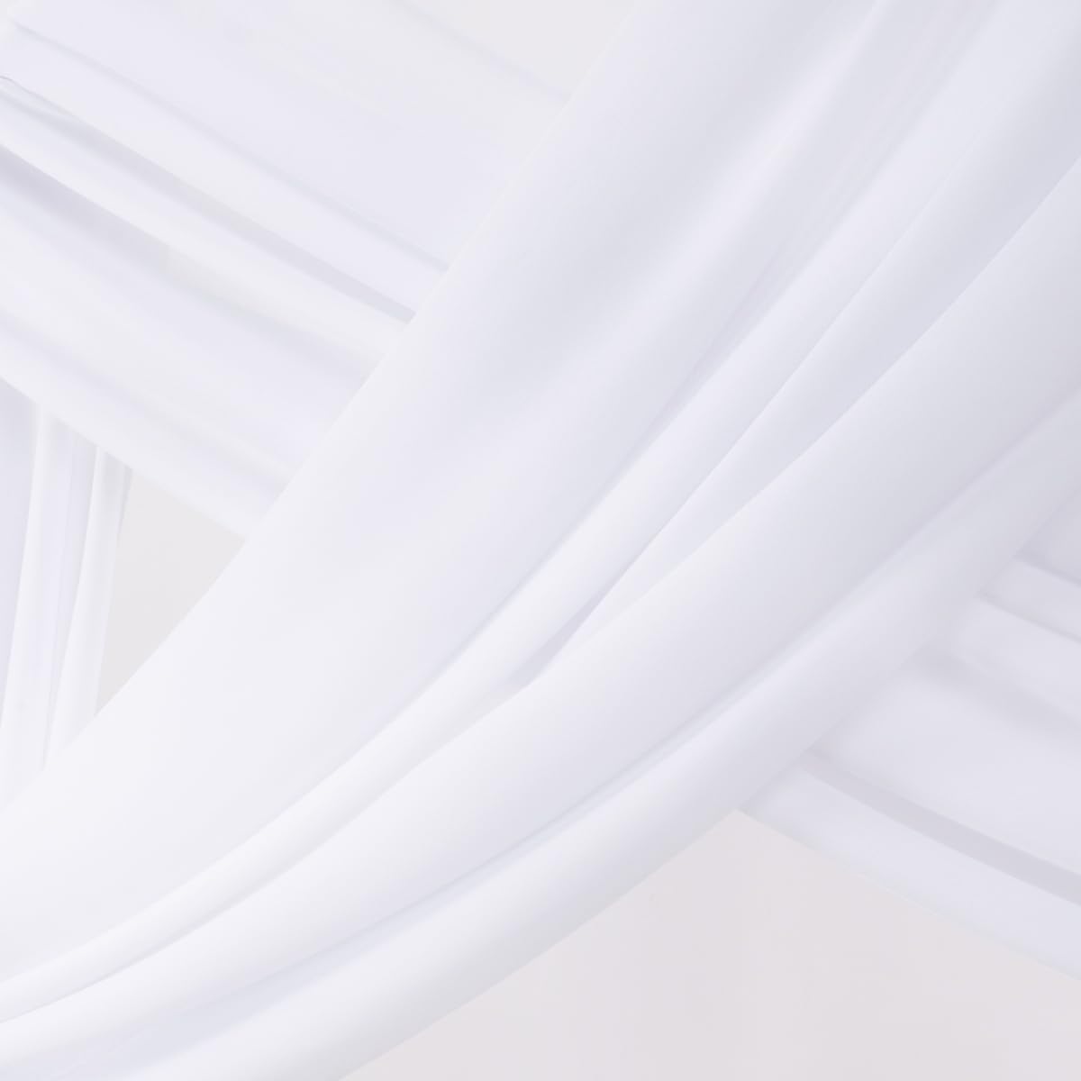 Socomi Wedding Arch Draping Fabric 2 Panels 29" x 19Ft White Sheer Chiffon Curtain Drapes 6 Yards for Wedding Ceremony Birthday Party Decoration