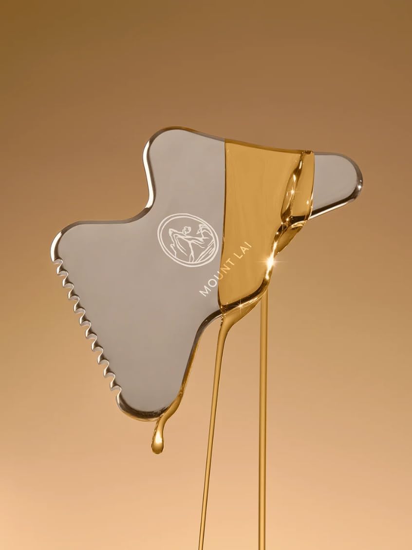 Mount Lai The Vitality Qi Stainless Steel Gua Sha Contour Tool - Face & Body Guasha Tools for Self-Care, Sculpting, Puffiness Relief & Muscle Tension Massage