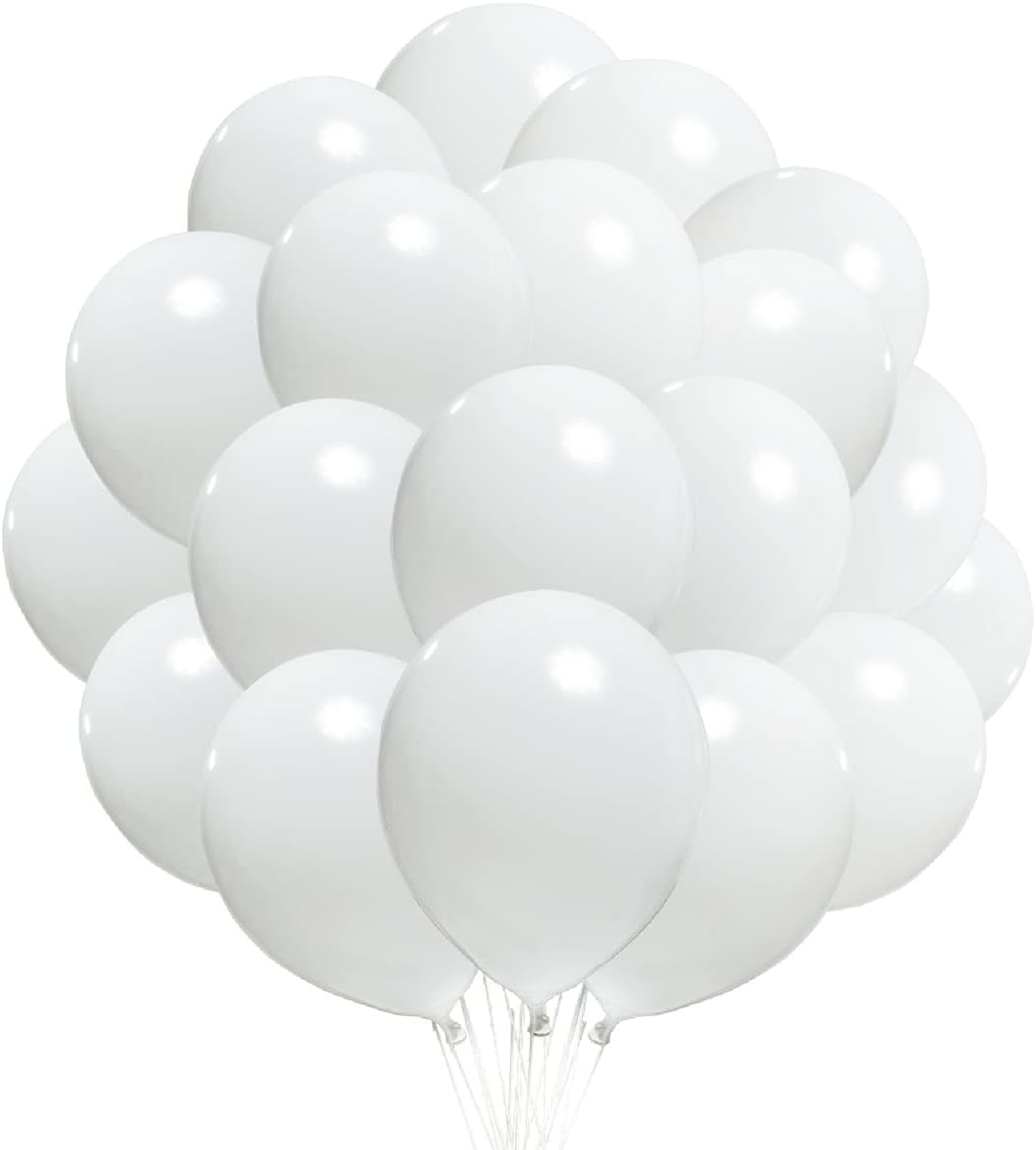 300 Pack White Balloons 12 Inch White Latex Balloons Bulk for Party Supplies and Decorations