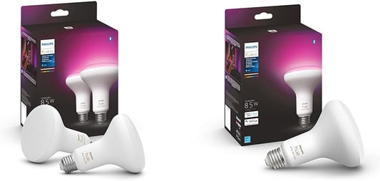Philips Hue White and Color Ambiance BR30 LED Smart Bulbs, 2-Pack and 1-Pack Bundle