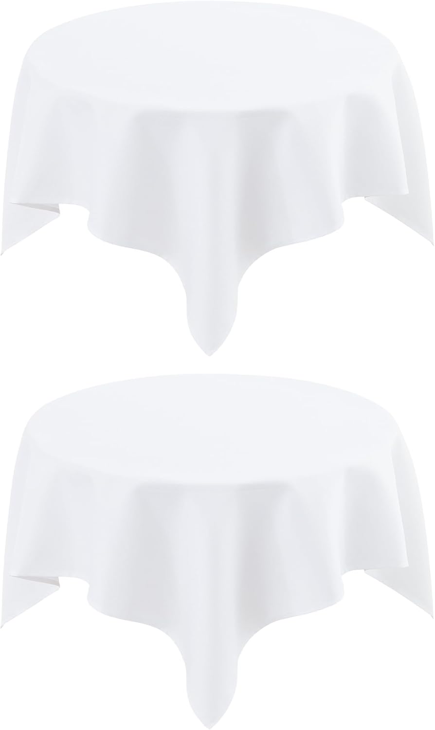 2 Pack Small Square Table Cloth 36X36 Inch White Washable Fabric Tablecloth Polyester Solid Table Cover for Night Stand End Table Side Table Outdoor Indoor