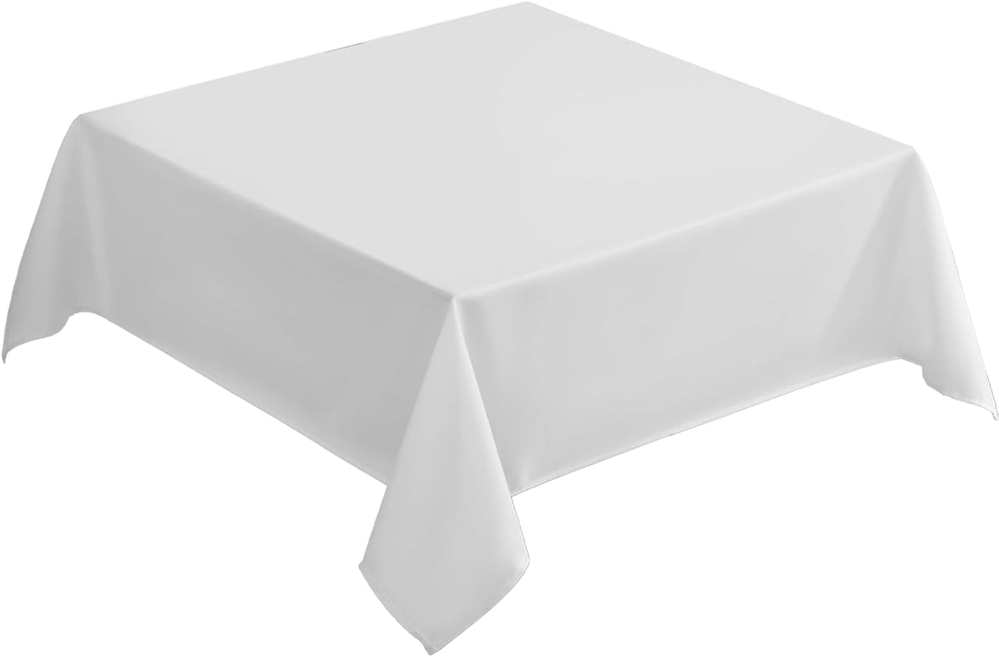 VidaFete Square Tablecloth 52 x 52 Inch Tablecloths Stain Wrinkle Resistant Polyester Dining Table Cover for Kitchen Dinning Party Wedding Rectangular Tabletop Buffet Decoration(White)