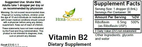 Vitamin B2 Supplement - Riboflavin Drops Liquid Extract - for Headache Relief, Natural Energy - Support for Hair, Skin, Nail Health,Collagen Production - Non-Alcoholic - 1 Fl.oz.
