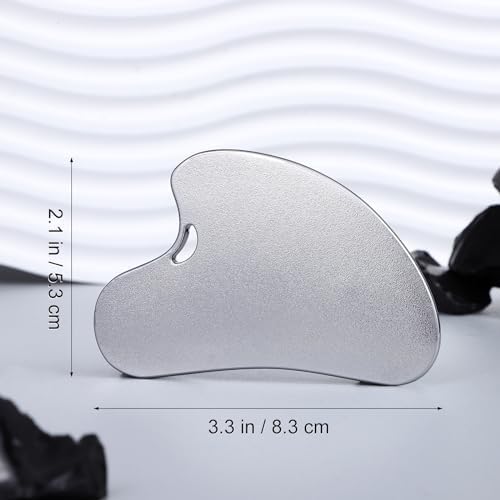rosenice Gua Sha Facial Tools Guasha Tool Gua Sha Jade Stone for Face Skincare Facial Body Acupuncture Relieve Muscle Tensions Reduce Puffiness Festive Gifts (Matte Silver)