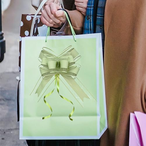 WEWILUCK Bows for Gift Wrapping, Sage Green Gift Bow for Presents, Gift Baskets, Gift Bags, Gift Boxes, Christmas, Easter, Birthdays, Baby showers(6 inches, 15PCS)